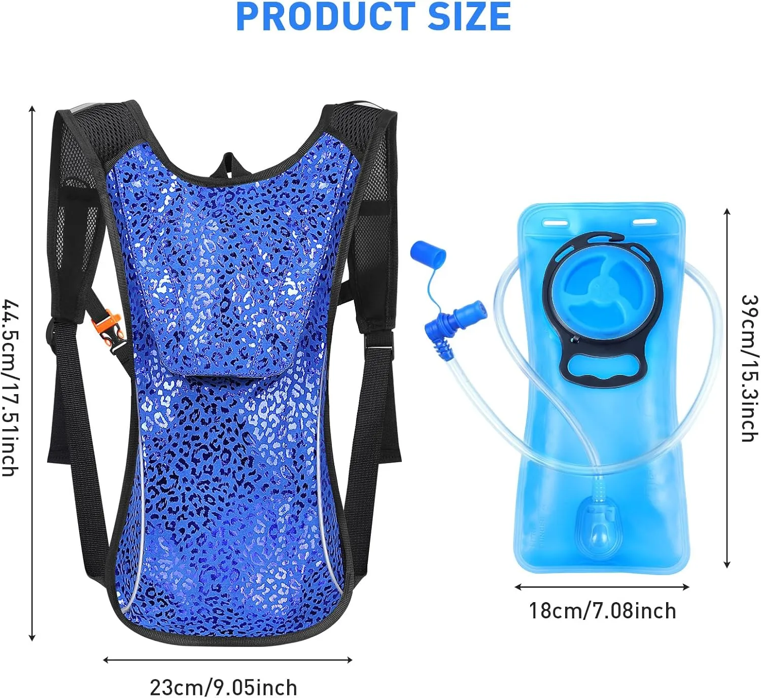 Rave Hydration Pack, Hydration Backpack with 2L Hydration Bladder, Festival Essential Water Backpack for Hiking, Running, Cycling, and Music Festivals