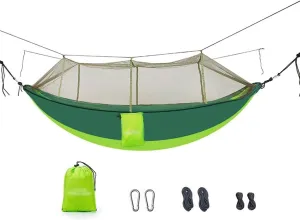 Recreation Parachute Cloth Hammock Outdoor Swing Field Anti-Rollover Anti-Mosquito Field Picnic Outdoor Camping Mosquito Net Hammock Gifts for Hikers