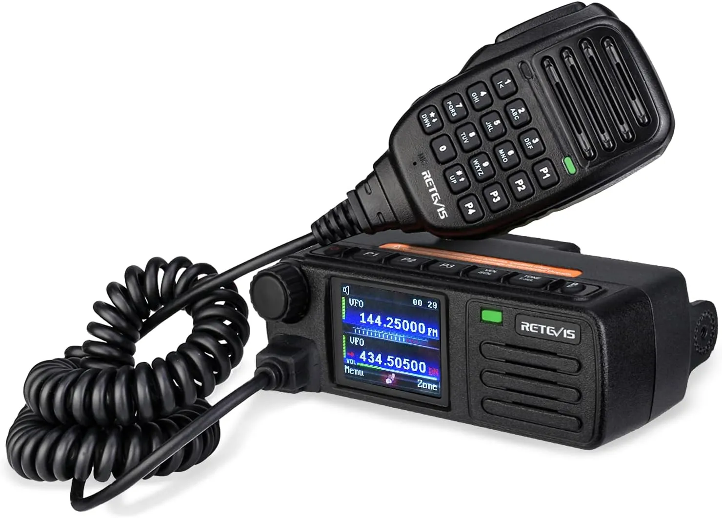 Retevis RT73 DMR Radio, Dual Band Mobile Transceiver, Digital Mobile Radio with GPS APRS, 200000 Contacts 2 Time Slot, 2m 70cm Mini Mobile Two Way Radio for Vehicle Jeep(1 Pack)
