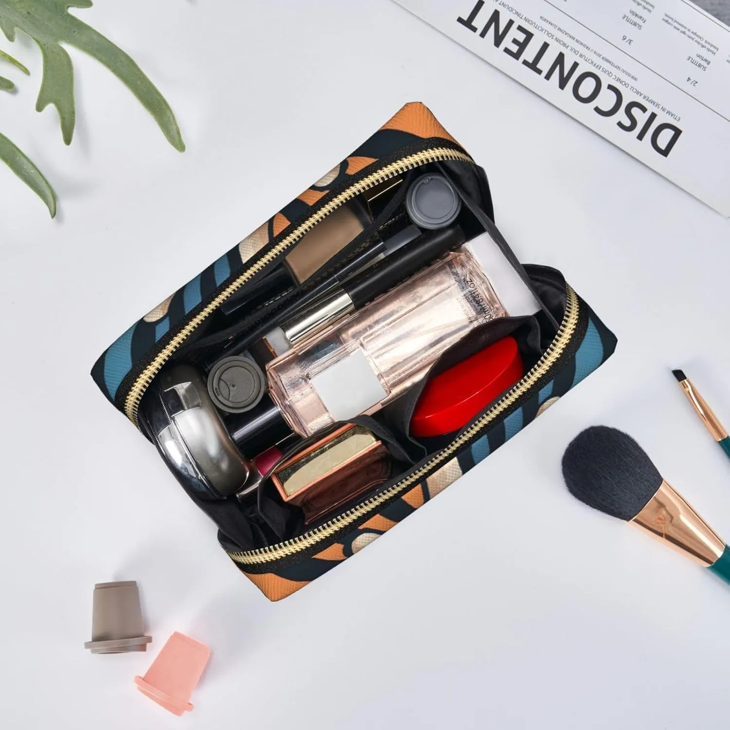 Rock And Roll Advanced Leather Portable Cosmetic Bag-Elegant And Compact Design, Suitable For Daily Use