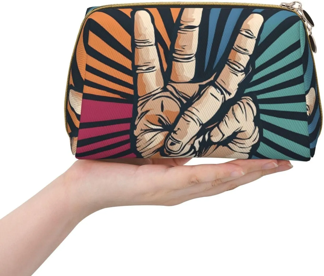 Rock And Roll Advanced Leather Portable Cosmetic Bag-Elegant And Compact Design, Suitable For Daily Use
