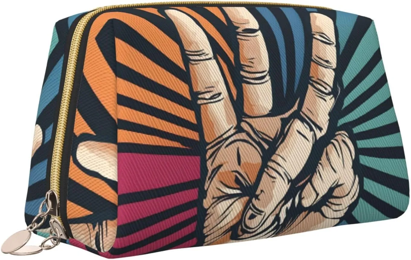 Rock And Roll Advanced Leather Portable Cosmetic Bag-Elegant And Compact Design, Suitable For Daily Use