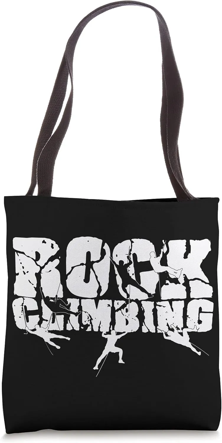 Rock Climber Bouldering Climbing Boulder Alpinist Mountains Tote Bag
