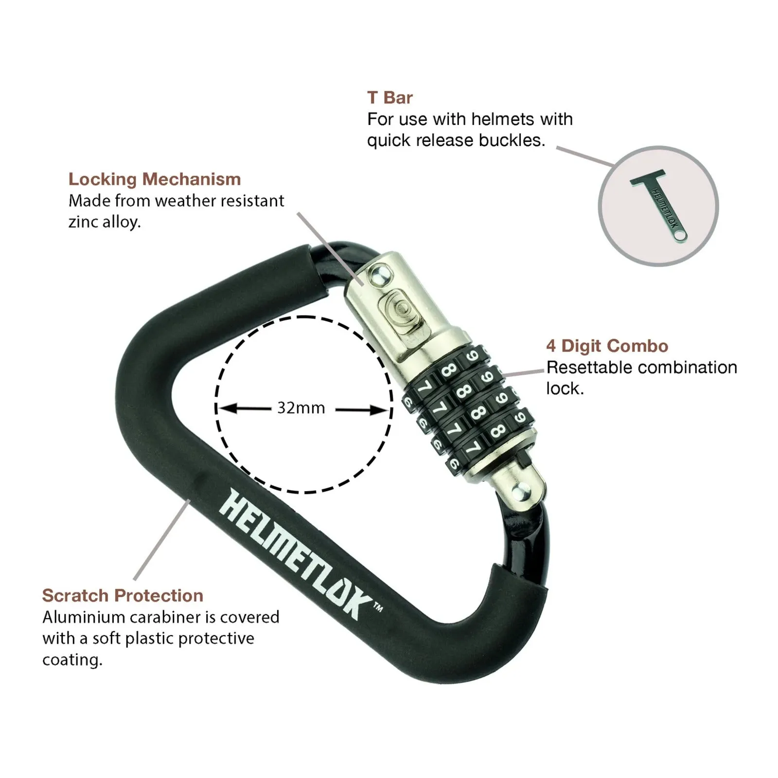 Rocky Creek Designs HelmetLok and Stainless Steel T-Bar Combined