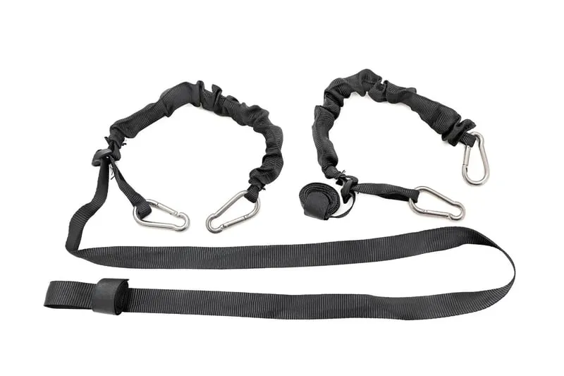 Rough Country - Elastic Straps - Carabiner Ends | 1" X 6' | Pair