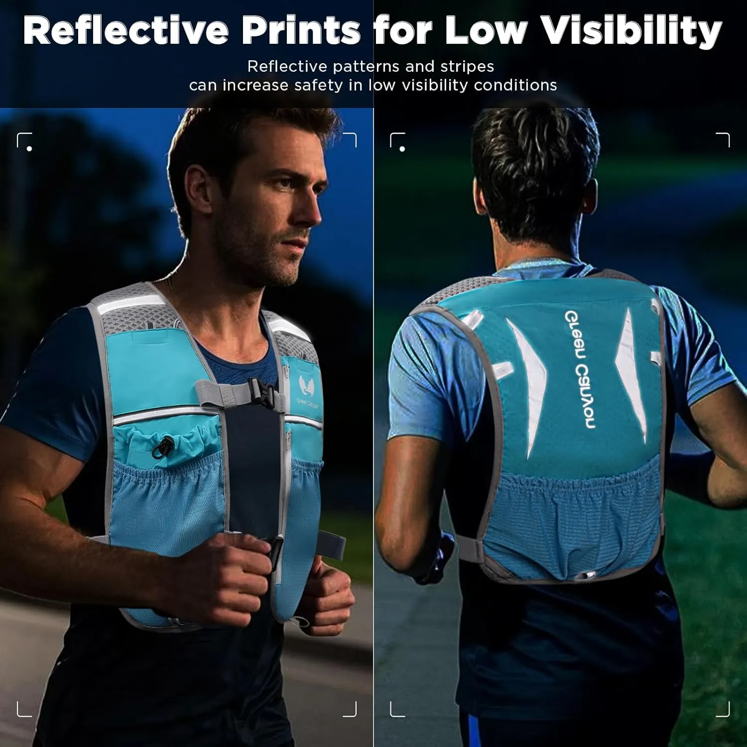 Running Hydration Vest for Women Men: Adjustable Hydration Pack Backpack with 500ml Soft Flask, Lightweight Breathable Running Water Vest for Marathon Jogging Cycling Hiking
