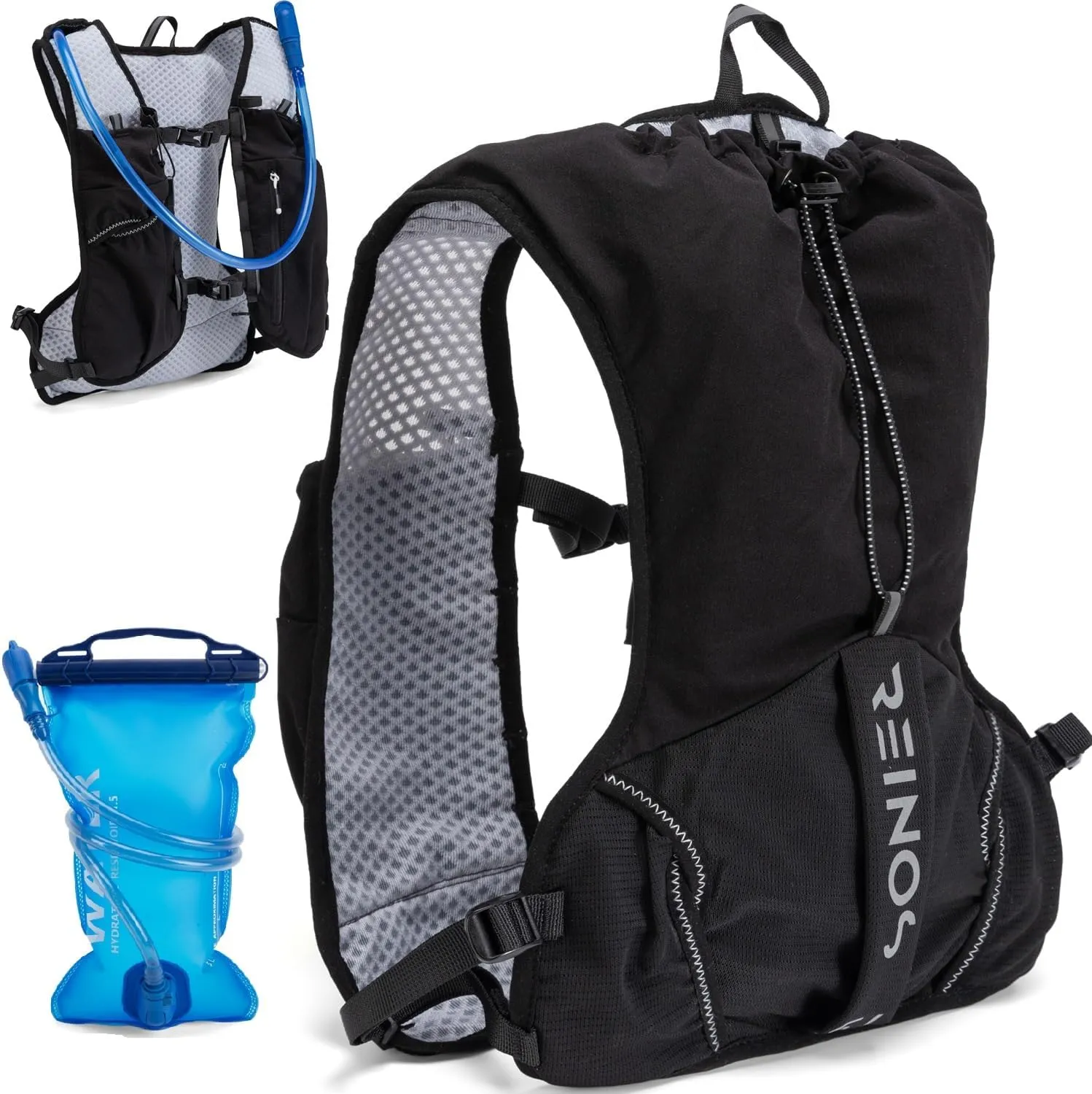 Running Vest for Women and Men Lightweight Hydration Backpack Pack with 1.5L Water Bladder Bag Running Gear Accessories for Hiking Trail Cycling Marathon