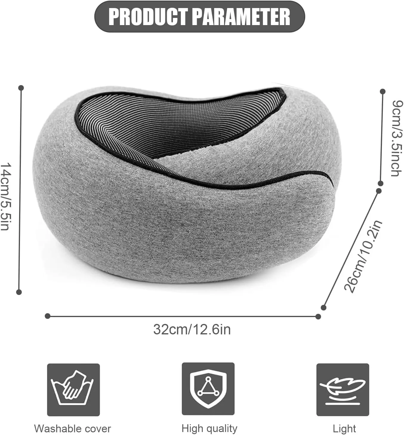 RURING Travel Pillows for Airplanes, Travel Neck Pillow Travel Pillow, Neck Pillow Airplane Memory Foam 360 Degree Support Stowable Pillows for Airplanes Offices and Cars (Black)