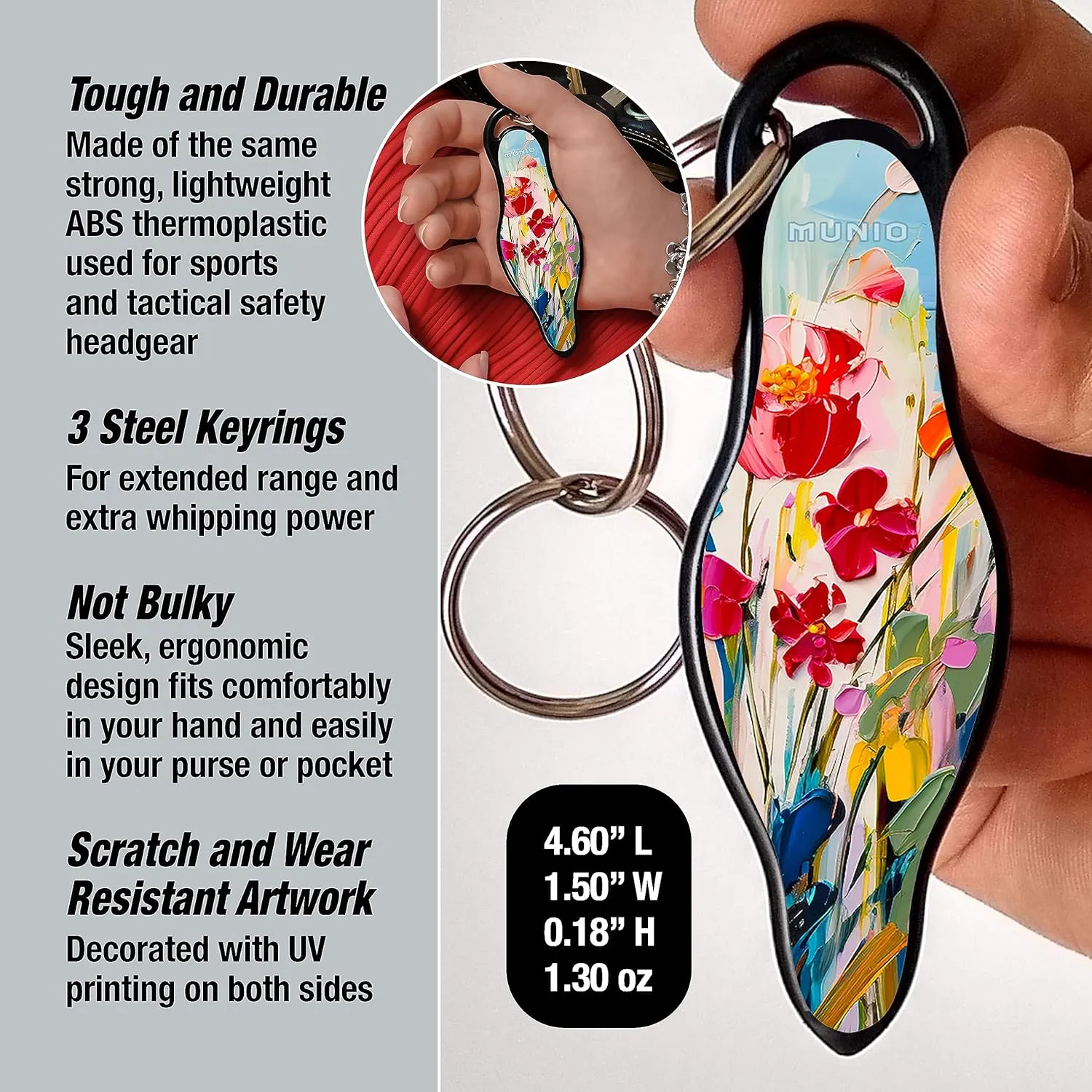 Sabre Pepper Spray & MUNIO Portable Self Defense Kubotan Keychain Pack, Quick Release Keychain Spray, TSA Approved Kubotan - Self Protection Essentials, Easy-to-Use for Safety