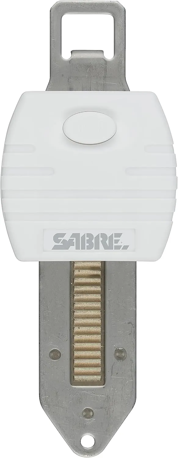 SABRE Portable Door Lock, White, Key Lock, Lightweight & Easy to Carry, Additional Home Security for Hotels, Apartments, Dorms, & Vacation Rentals, Quick Install
