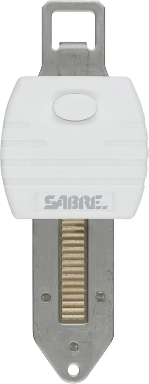 SABRE Portable Door Lock, White, Key Lock, Lightweight & Easy to Carry, Additional Home Security for Hotels, Apartments, Dorms, & Vacation Rentals, Quick Install