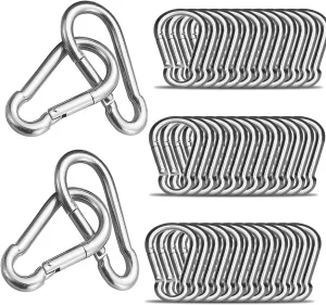 Safety Spring Snap Hooks, 2Inch 3Inch 4Inch Carabiner Quick Link Snap Hooks for Camping Hiking, 550LBS Holding Capacity Heavy Duty Steel Carabiner Clip Buckle for Swing Hammock Gym Outdoor
