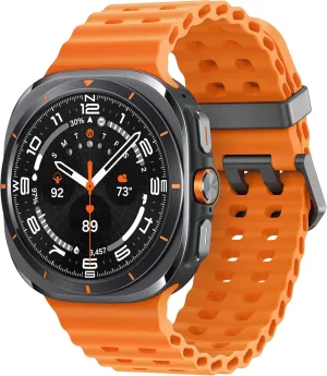 SAMSUNG Watch 7 Ultra LTE Ai (47mm) SM-L705F Latino Version (Tmobile Mint Tello Global), Sleep Fitness Tracker, GPS (Titanium Gray/Orange Band)