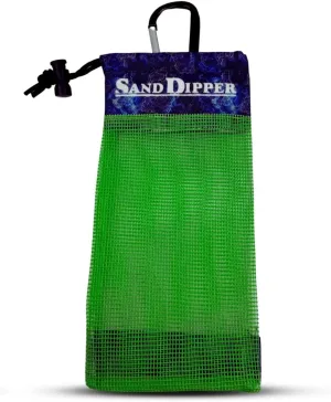 Sand Dipper Skinny Lightweight Shell Collecting Beach Bag with Carabiner Clip - Clips to pole, belt loops, backpack, or beach bag