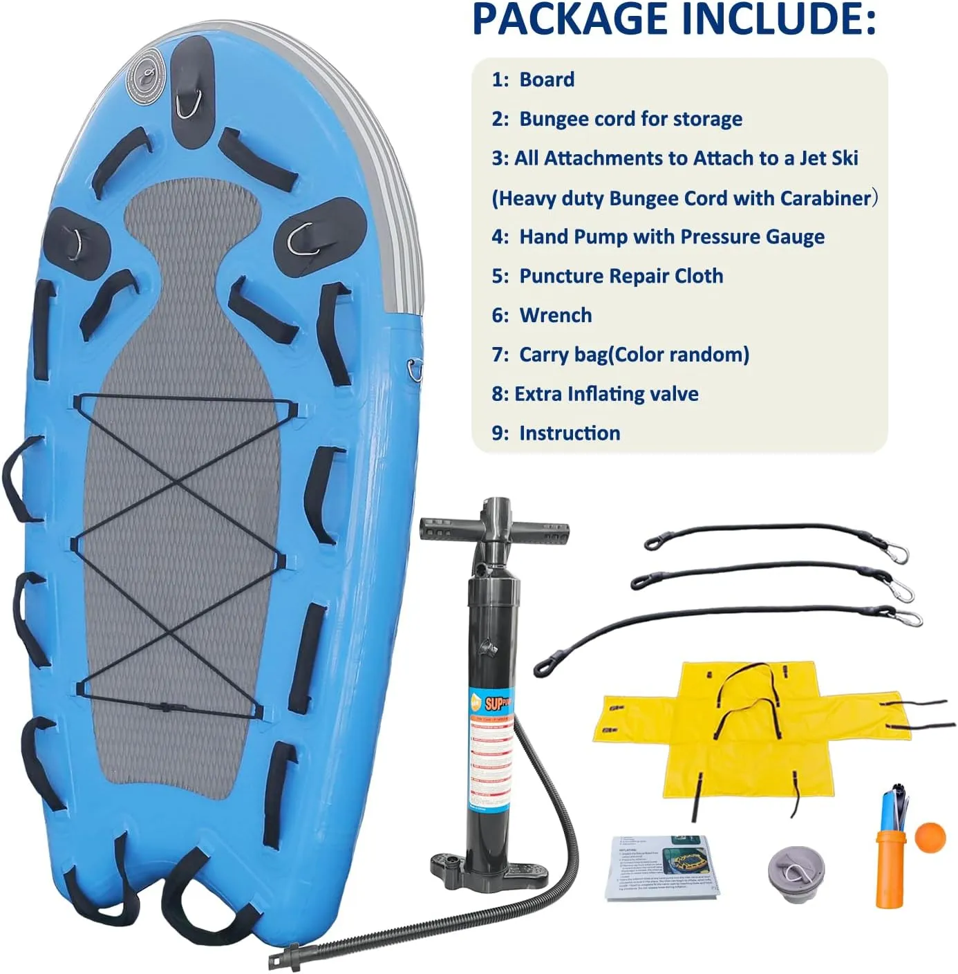 SAYOK Large Inflatable Sled Water Floating Mat Jet Ski Sled Board for Professional Emergency Rescue, Big Wave Surfing