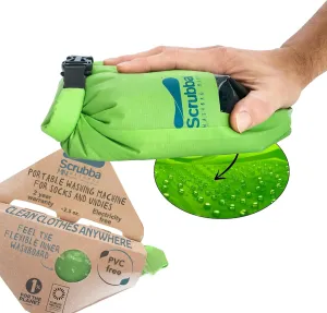 Scrubba Wash Bag MINI Ultra-Compact Washing Machine - Ideal for Travel, Camping & Hiking | Portable Washer & Dry Bag, 50% smaller than original Scrubba
