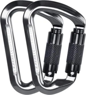 SEPEAK UIAA 30kN Climbing Carabiner Clips, Professional Heavy Duty Twist Locking Carabiners for Climbing,Mountaineering, Rappelling, Camping, Hiking, Swings, Large D Ring Hooks