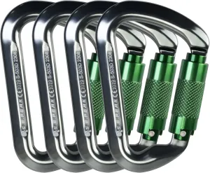 SEPEAK UIAA 30kN Climbing Carabiner Clips, Professional Heavy Duty Twist Locking Carabiners for Climbing,Mountaineering, Rappelling, Camping, Hiking, Swings, Large D Ring Hooks