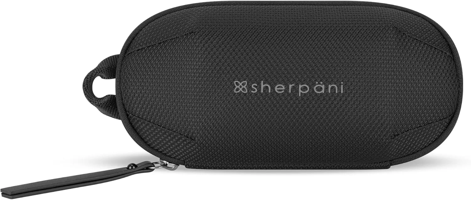 Sherpani Mini Co-Pilot, Travel Cable Bag, Cord Storage Organizer, Small Tech Pouch, Accessory Carrying Case, Travel Essentials for Women (Carbon)