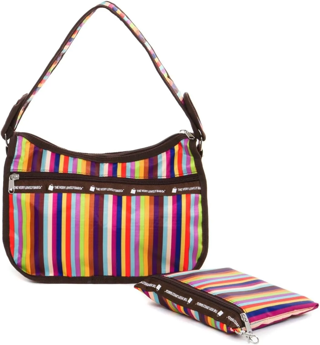 Simply Stripes Womens Casual Foldable Compact Shoulder Handbag