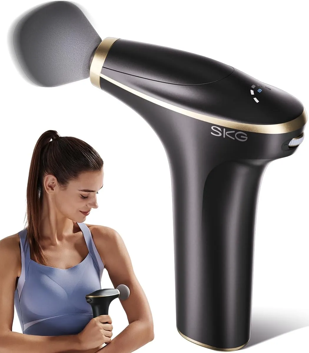 SKG Mini Massage Gun Deep Tissue for Women Men, Mother's Day Gift, FSA and HSA Eligible, 10mm Portable Percussion Massage Gun with Carry Bag, Handheld Muscle Massager for Pain Relief, FS700
