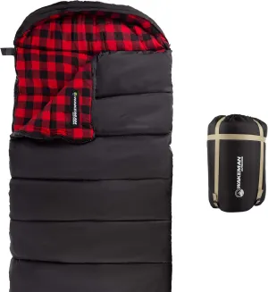 Sleeping Bag - Lightweight Envelope-Style 32F Rated Outdoor Sleeping Bag with Hood and Carry Case for Backpacking, Camping and Hiking by Wakeman (Navy)