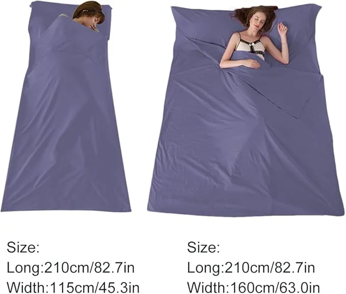 Sleeping Bag Liner Camping Sheets Travel Sheets for Hotel Lightweight Hotel Sheet Compact Sleep Bag Sack Breathable Travel Sleeping Bag for Hotels Camping Youth Picnic Adult Compact Sacks