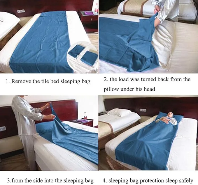 Sleeping Bag Liner Camping Sheets Travel Sheets for Hotel Lightweight Hotel Sheet Compact Sleep Bag Sack Breathable Travel Sleeping Bag for Hotels Camping Youth Picnic Adult Compact Sacks