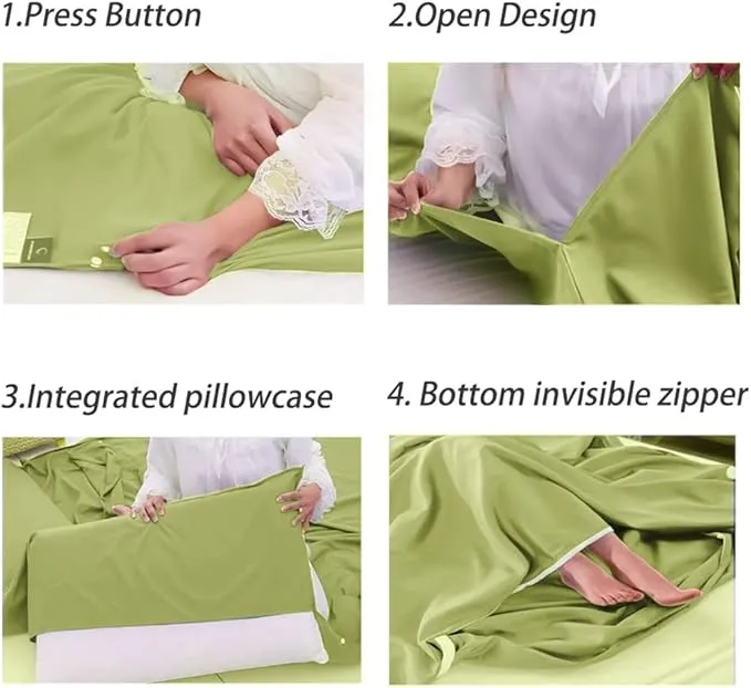 Sleeping Bag Liner Lightweight Compact Sleeping Bag Sack Portable Clean Travel Sheet Camping Sleep Sheet for Backpacking Hotel Hiking