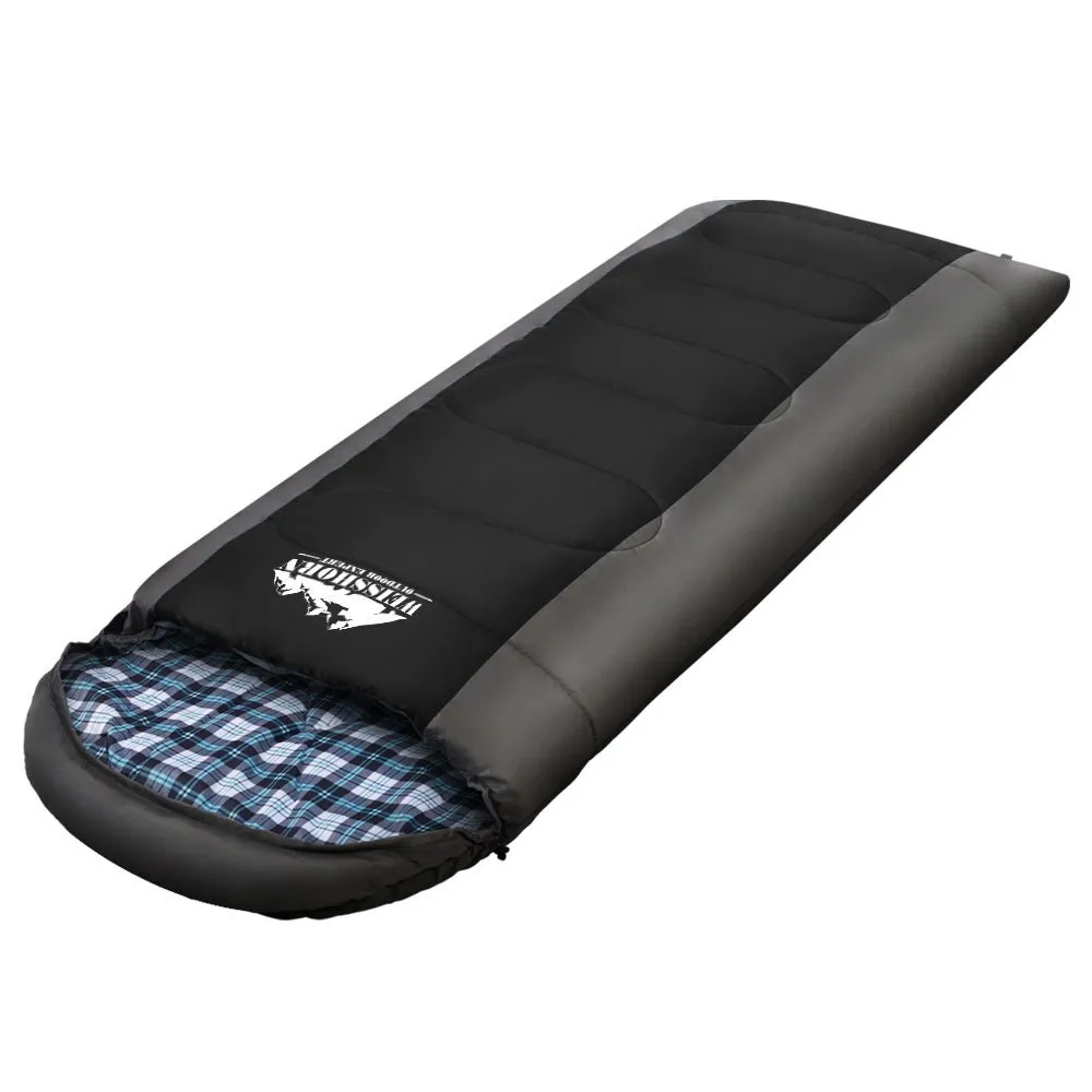Sleeping Bag Single -20°C Weisshorn Thermal Camping Hiking Tent Black