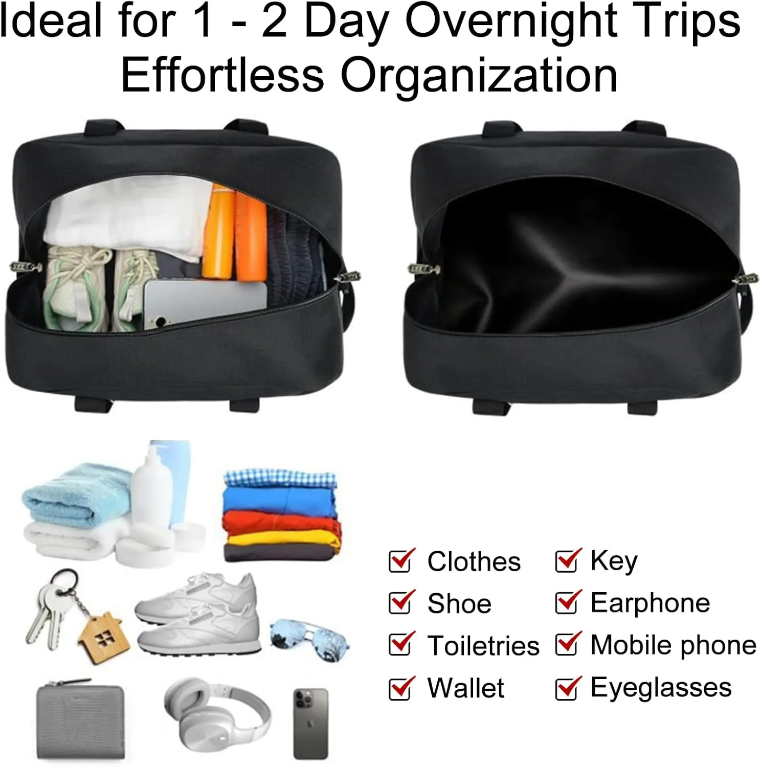 Small Gym Bag for Women Letter Style Small Duffle Bag for Travel Sport Carry on Bag-Black(Letter E)
