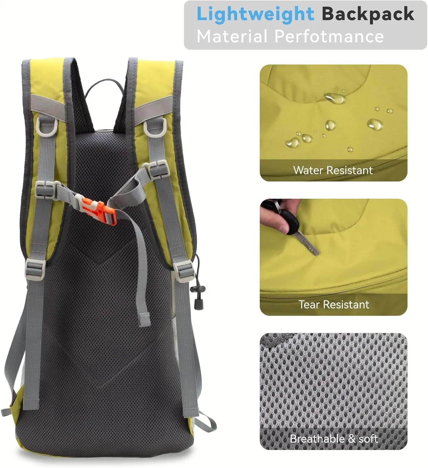 Small Lightweight Hiking Backpack，20L Foldable Hiking Daypack Cycling Hydration Backpack Travel Camping Bag