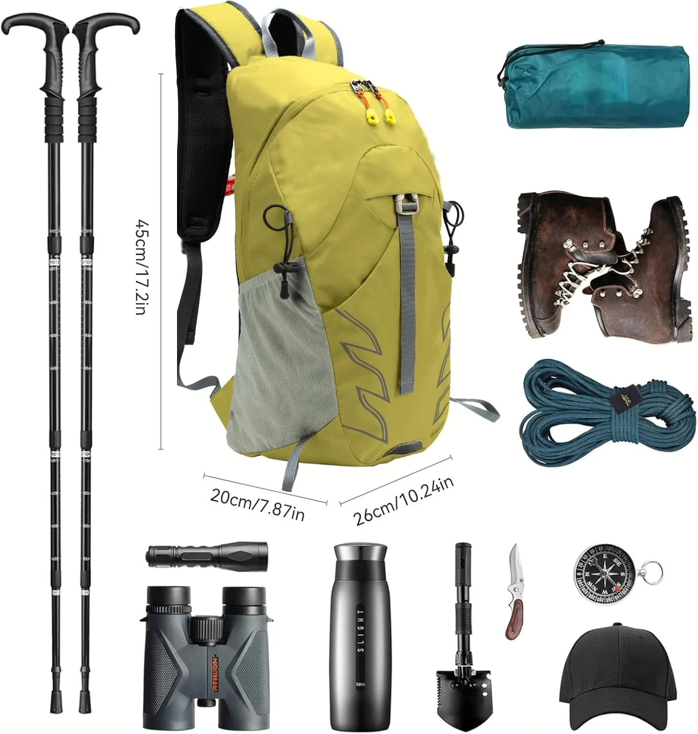 Small Lightweight Hiking Backpack，20L Foldable Hiking Daypack Cycling Hydration Backpack Travel Camping Bag