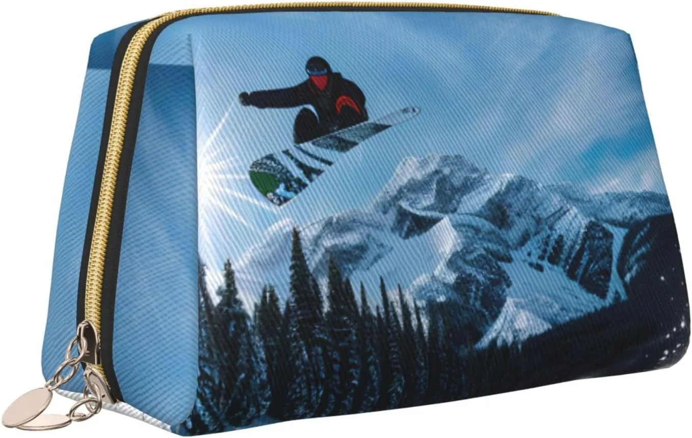 Snowboarding Toiletry Pouch, Travel-Friendly Makeup Organizer For Makeup Brushes, Lipsticks