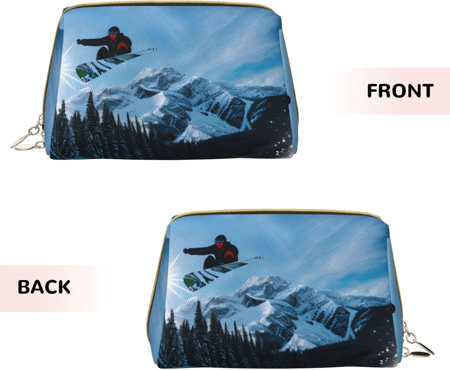 Snowboarding Toiletry Pouch, Travel-Friendly Makeup Organizer For Makeup Brushes, Lipsticks