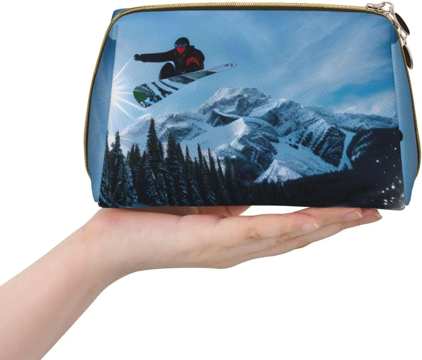 Snowboarding Toiletry Pouch, Travel-Friendly Makeup Organizer For Makeup Brushes, Lipsticks
