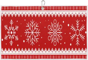 Snowflake Patterns Hand Drawn Golf Towel with Heavy Duty Carabiner Clip Quick Dry Ultra Absorbent Club Ball Cleaning Towel Golf Accessories for Men Women