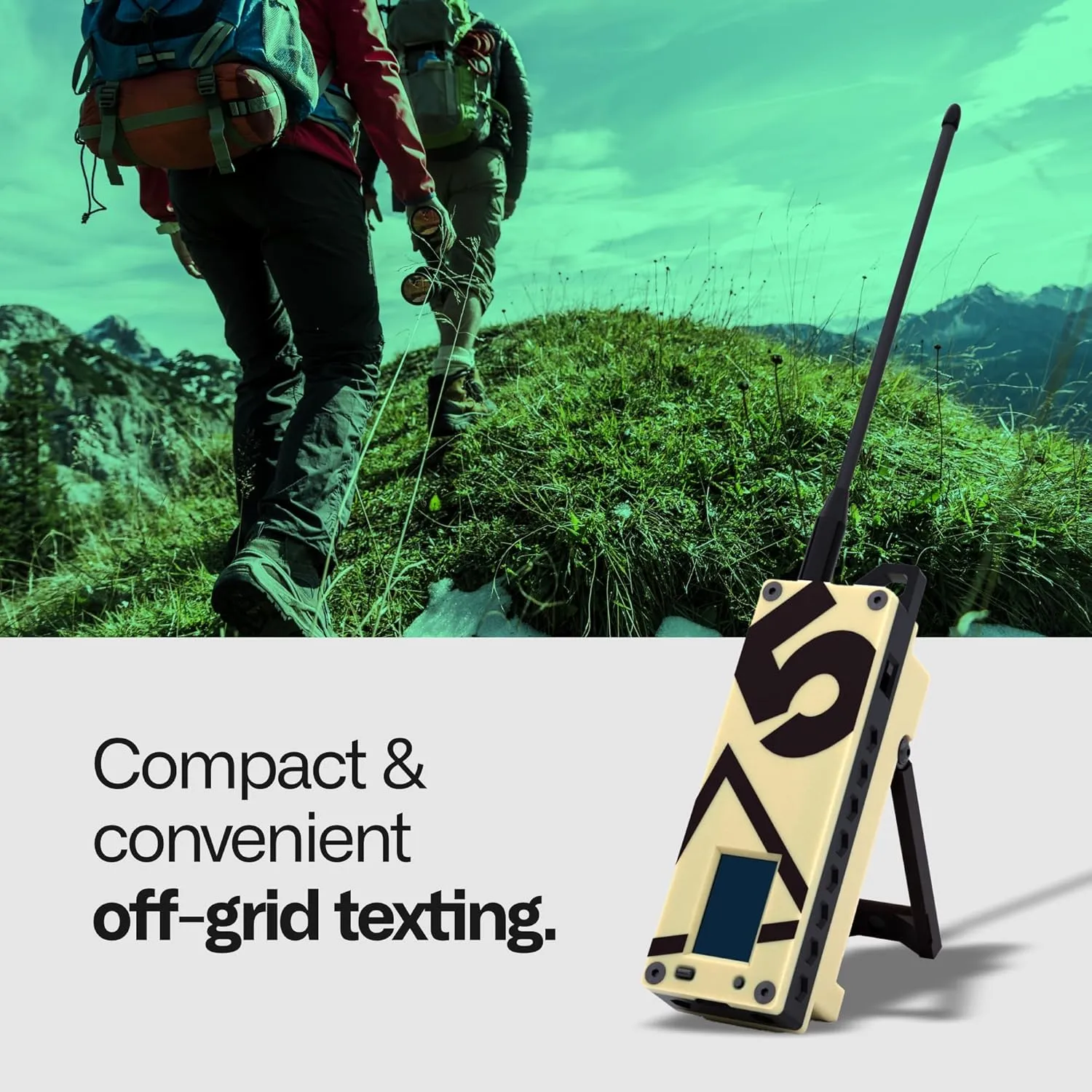 SpecFive Trekker Delta Meshtastic LoRa GPS Communicator – Long-Range Off-Grid Radio for Secure Messaging, No Cell Service Needed, Ideal for Emergency, Hiking, Tactical & Survival Use (Desert Sand)