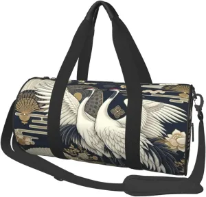 Sports Duffel Bag Japan-Cranes-Longevity Foldable Travel Tote Bag Weekender Sleepover Carry On Bag