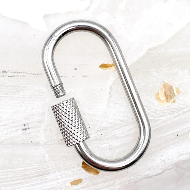 Stainless Steel Locking Carabiner Clasp