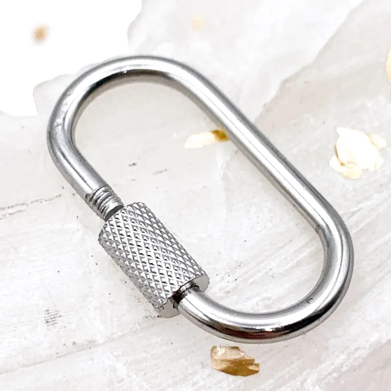 Stainless Steel Locking Carabiner Clasp