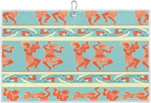 Striped Dance Pattern Golf Towel with Heavy Duty Carabiner Ultra Absorbent Quick Dry Perfect for Cleaning Clubs Balls Gear Essential Golf Accessory for Men Women Kids