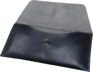 Succor Genuine Leather Cash Envelopes Wallet For Men | Money Bag Pouch | Reusable Budget Envelope | Retro Clutch Wallet | Leather Money Envelope For Men and Women, Blue
