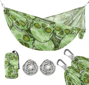 susiyo Portable Camping Hammock, Camouflage Skull Printed Lightweight Hammock Comfortable Travel Swing with Tree Straps for Camping Hiking Backpacking Travel or Beach - Up to 330lbs