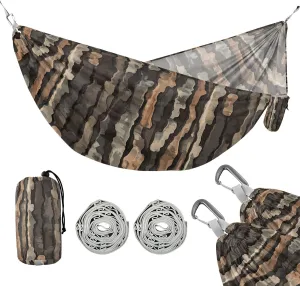 susiyo Portable Camping Hammock Tree Bark Printed Lightweight Hammock Comfortable Travel Swing with Tree Straps for Camping Hiking Backpacking Travel or Beach - Up to 330lbs