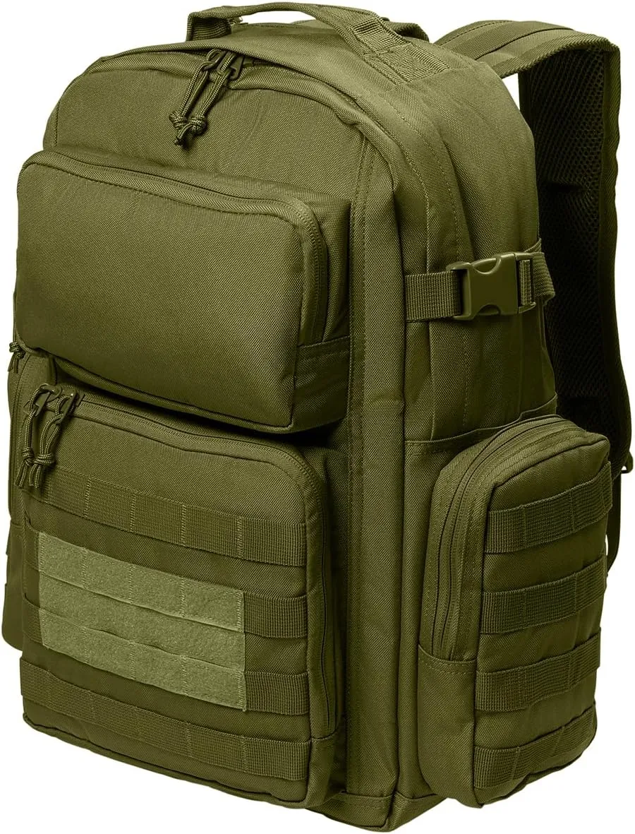 Tactical Gear bag Heavy Duty Duffel Gym bag/Tactical Backpack Custom Embroidered with your own text (Olive Drab Green Backpack)