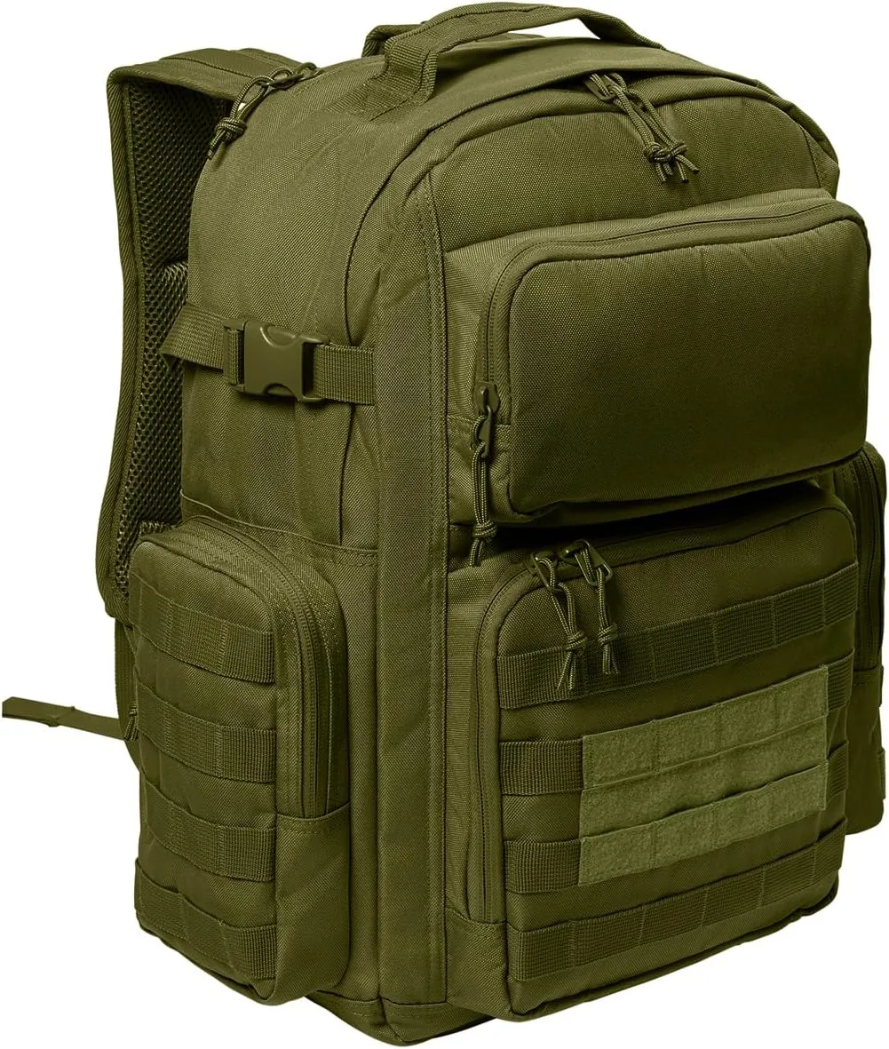 Tactical Gear bag Heavy Duty Duffel Gym bag/Tactical Backpack Custom Embroidered with your own text (Olive Drab Green Backpack)