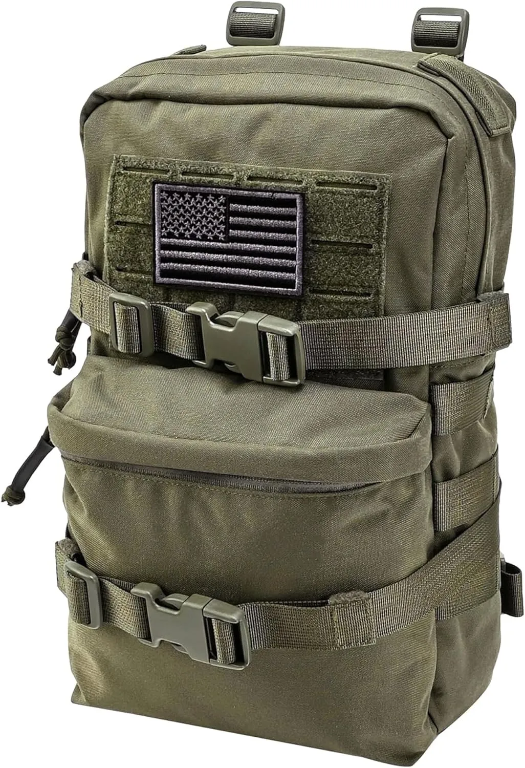 Tactical Mini Molle Hydration Pack,Molle Hydration Carrier with US Flag Water Resistant,Hydropack for Tactical Vest Backpack