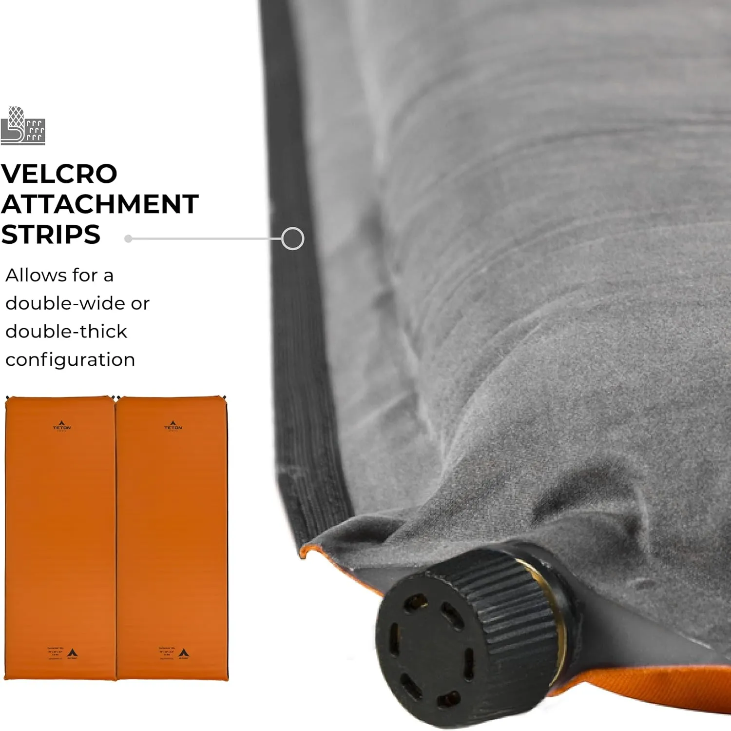 Teton Self Inflating Sleeping Pad, Inflatable Camping Sleeping Pads, Compact Mat for Camping, Backpacking, and Hiking.