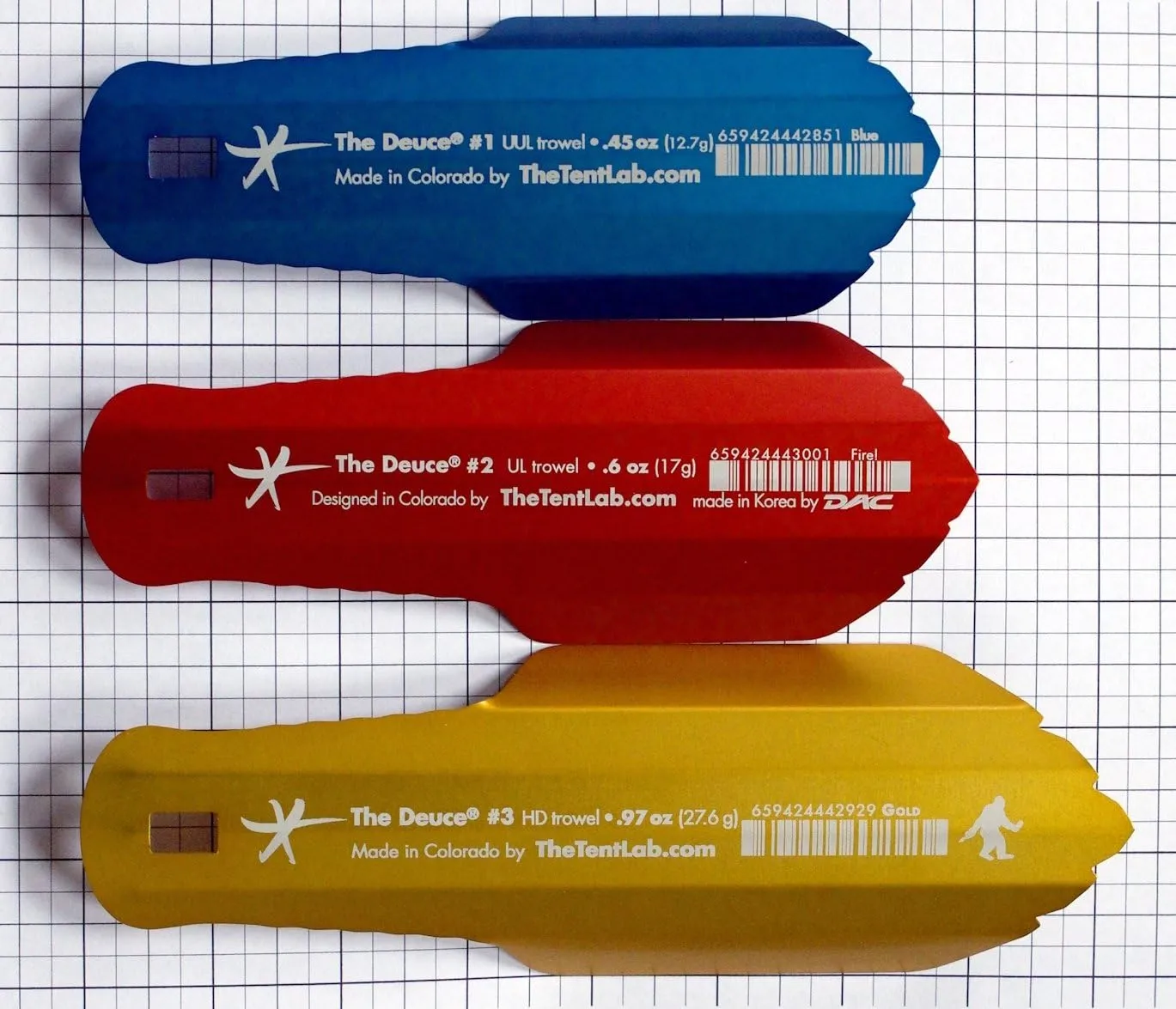TheTentLab(R Deuce(R) of Spades™Ultralight Backpack Trowel in Three Sizes (#2, Fire!, .6oz)